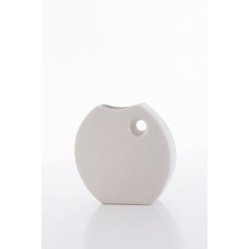 Ceramic vase droplet look beige/white 22cm