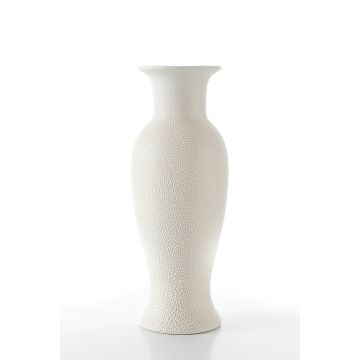 Keramikvase Tropfenoptik beige/weiss 31cm