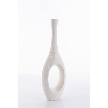 Ceramic vase droplet look beige/white 47cm