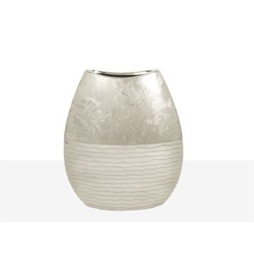 Keramikvase 24cm Silber