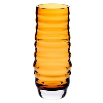 Glasvase/ Blumenvase Bernsteinfarbe, 25cm, Krosno