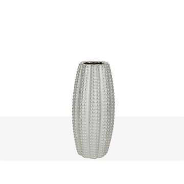 Keramikvase in Silber matt 30cm