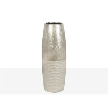 Keramikvase 34cm Silber