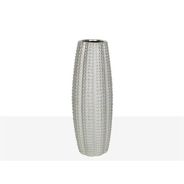 Keramikvase in Silber matt 40cm