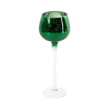 Dekoration Windlichter 25cm Glas in grün