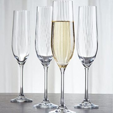 Prosecco/ Champagne glasses "Waterfall", set of 6, 190ml, Bohemian crystal, Bohemia