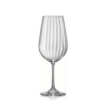Wine/water glasses "Waterfall", set of 6, 350ml, Bohemian crystal, Bohemia
