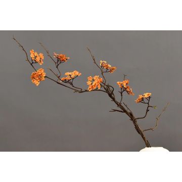 Kunstblumenast, Kirschenast, orange 87cm