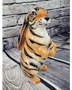 Hase Tiger Look Porzellanfigur 37cm