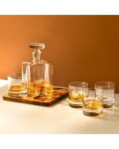Whisky-Set, Krosno Sterling, Kristall Set: 5xStück , 4x300 ml Gläser+1x900ml Karaffe inkl. Premium Verpackung