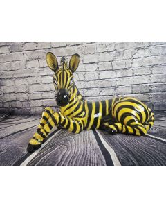 Zebra liegend 67x40x47cm gelb/schwarz