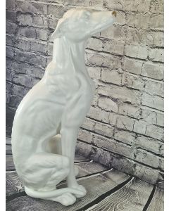 Windhund Porzellanfigur weiss matt/gold ca.86 cm