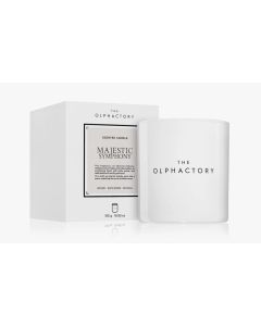 Duft-Kerze "The Olphactory White Isignia", 40h Majestic Symphony Ambientair Leder, Patchouli, weißes Holz