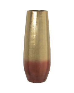 Keramikvase, 30x80cm, gold-rot