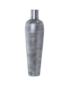 Keramikvase, 26x100cm, silber