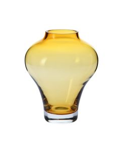 Glasvase/ Blumenvase Bernsteinfarbe, 22cm, Krosno