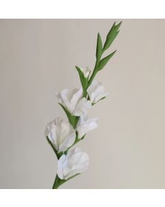 Kunst Gladiole ca.87cm, weiss, wie echt/Stück, real touch