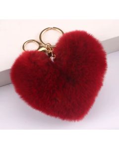 Plüschherz, Schlüsselanhänger, Handtaschen-Anhänger 9cm wein rot