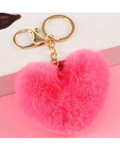 Plüschherz, Schlüsselanhänger, Handtaschen-Anhänger 9cm rosa-pink
