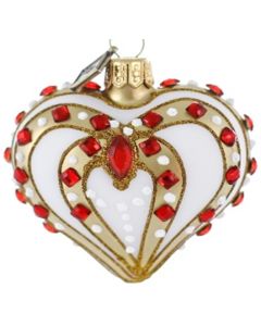 Cœur en verre style Fabergé 7x5cm, décoration de Noël