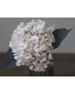 Hortensie Kunstblume milch weiss natürlicher Look 32cm wie getrocknet
