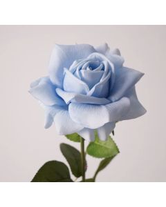 Rosen in blau Kunstblume 13x77cm, wie echt, real touch Premium (Seide/Silikon)