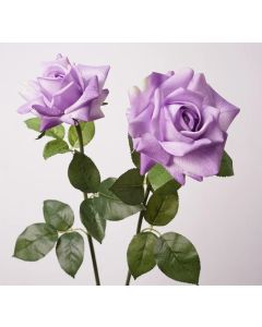 Rosen in lila Kunstblume 13x77cm, wie echt, real touch Premium (Seide/Silikon)