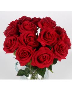 Roses wine red artificial flower 42-44cm like real, real touch, premium (silk/silicone)