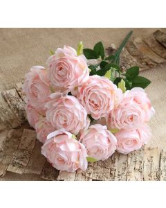 Rosen-Set 10 Bl&uuml;ten rosa, Kunstblumen 50cm