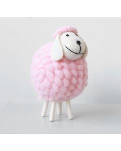 Sheep pink Easter decoration L:16x11cm