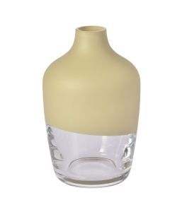 Glasvase/ Blumenvase transparent/sandfarbe, 25cm, Krosno